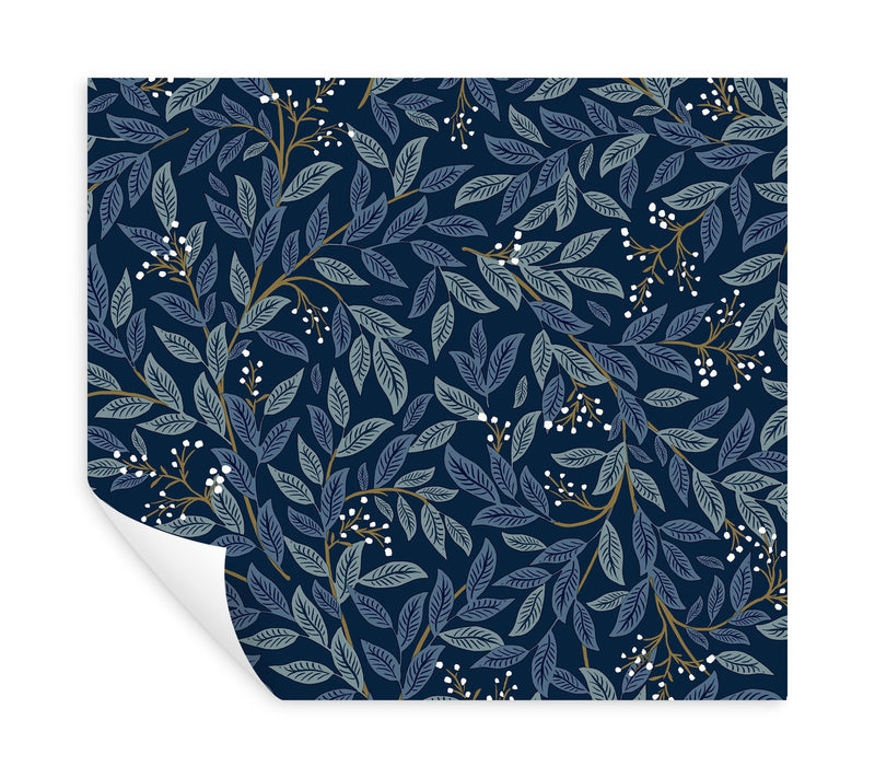 Shop Willowberry Navy Peel & Stick Wallpaper by York Wallcoverings