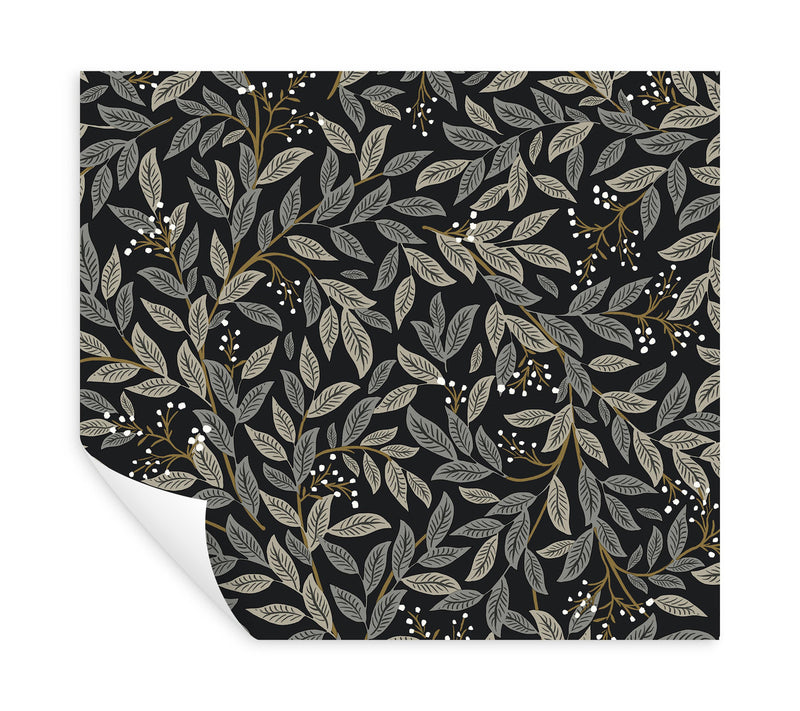 Shop Willowberry Black Peel & Stick Wallpaper by York Wallcoverings