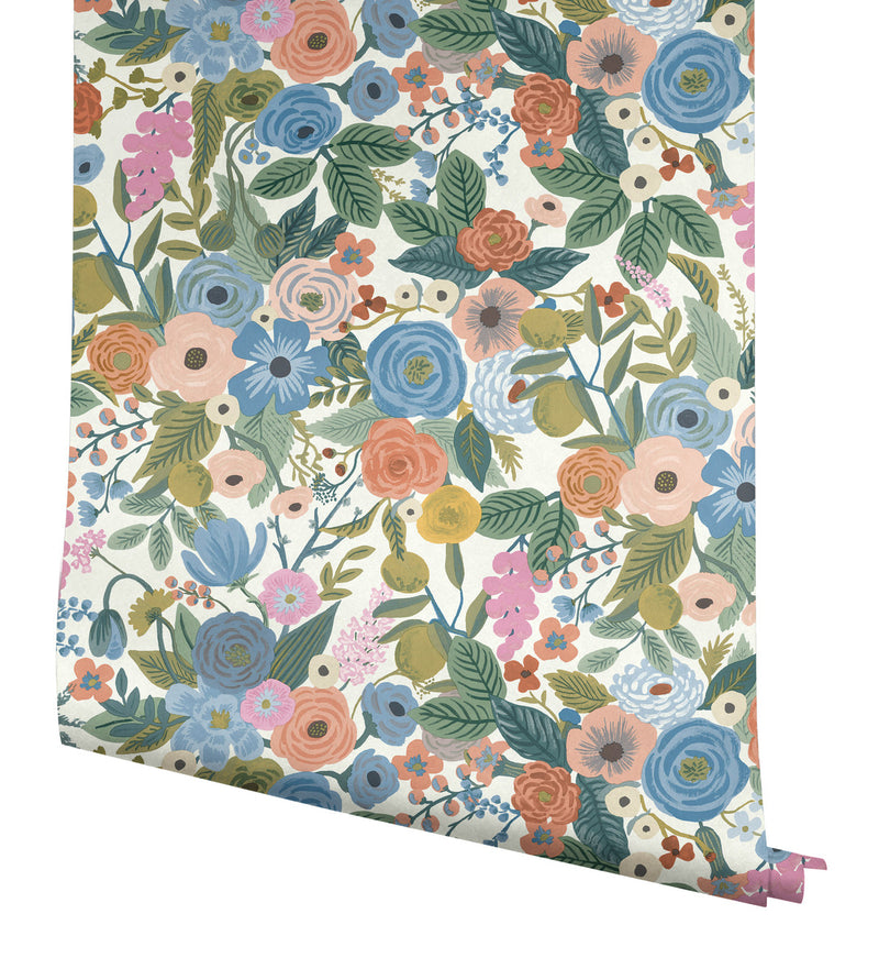 media image for Garden Party Cobalt Multi Peel & Stick Wallpaper by York Wallcoverings 241