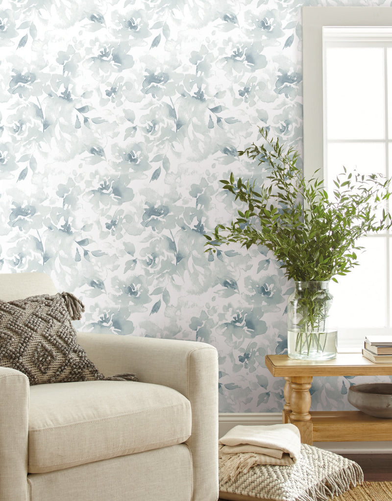 media image for Renewed Floral Blue Peel & Stick Wallpaper by Joanna Gaines 22