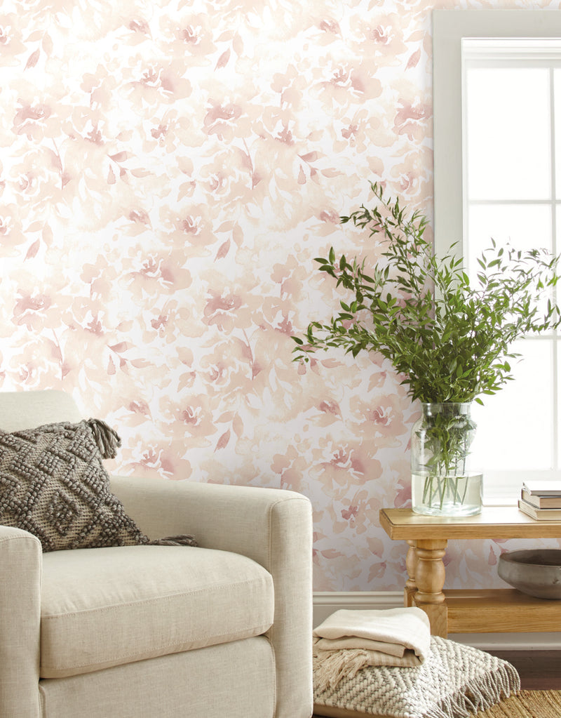 media image for Renewed Floral Pink Peel & Stick Wallpaper by Joanna Gaines 29
