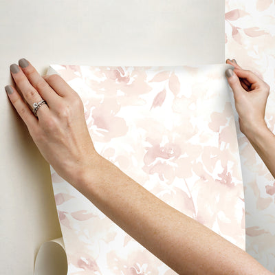 product image for Renewed Floral Pink Peel & Stick Wallpaper by Joanna Gaines 23