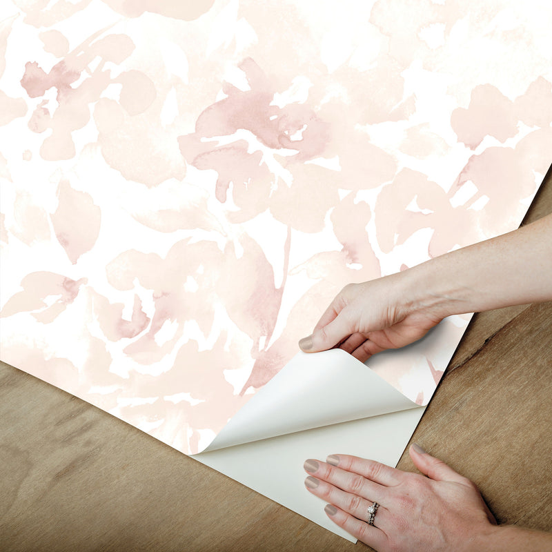 Shop Renewed Floral Pink Peel & Stick Wallpaper | Burke Decor