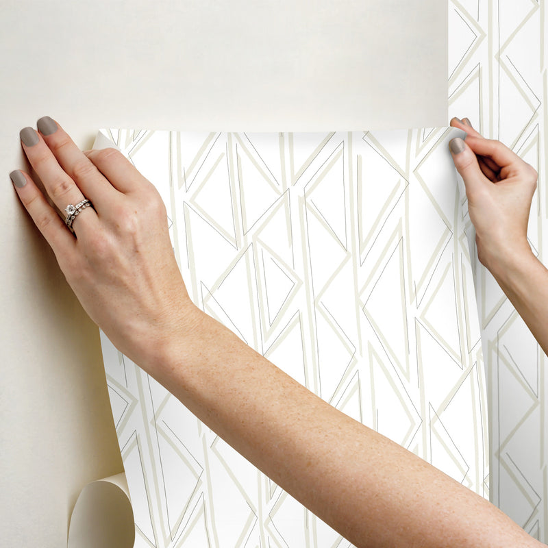 media image for Sideways Sketch Beige Peel & Stick Wallpaper by Joanna Gaines 298