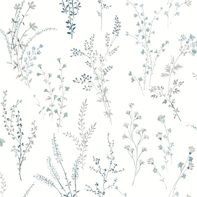 product image for Wildflower Sprigs Peel & Stick Wallpaper in Blue/Green 49