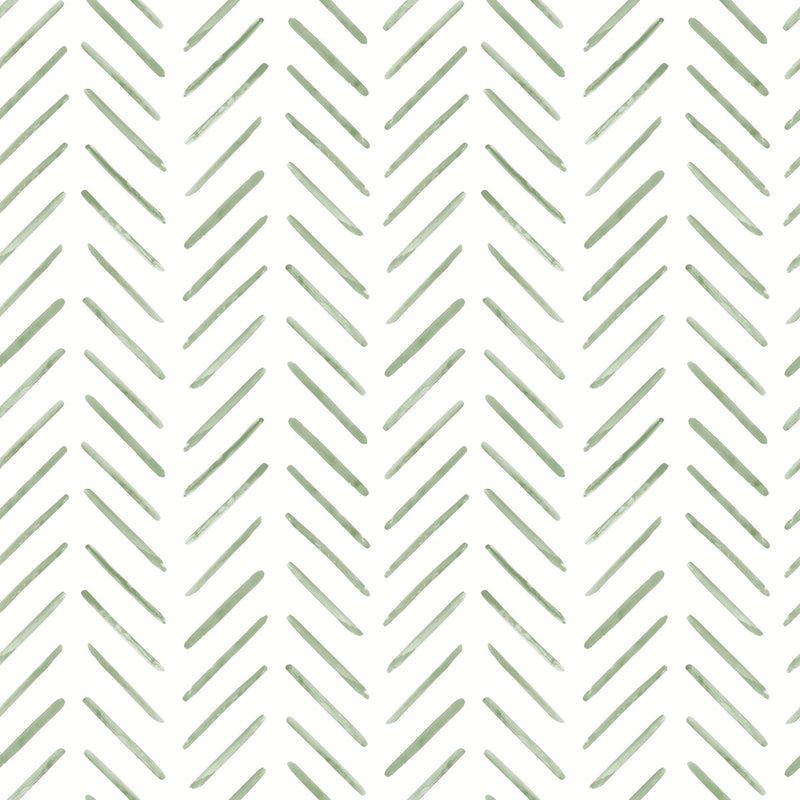 media image for Painted Herringbone Peel & Stick Wallpaper in Fern 265