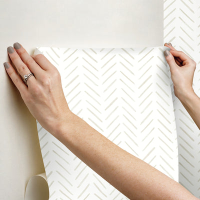 product image for Painted Herringbone Peel & Stick Wallpaper in Sand 42