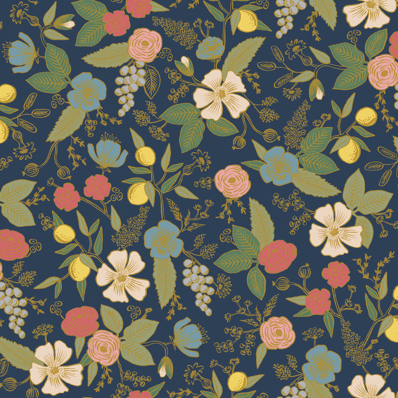 media image for Sample Colette Peel & Stick Wallpaper in Navy 268