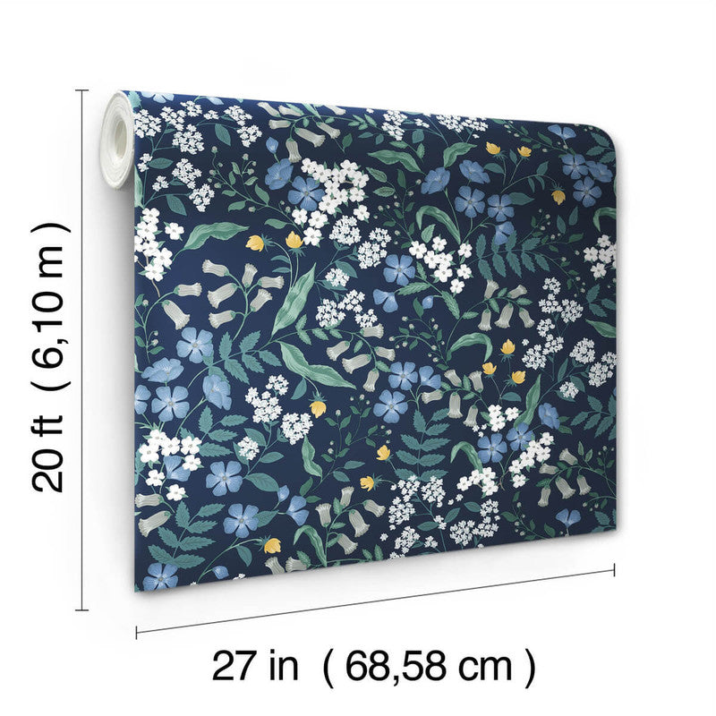 media image for Sweetbrier Peel & Stick Wallpaper in Navy 213