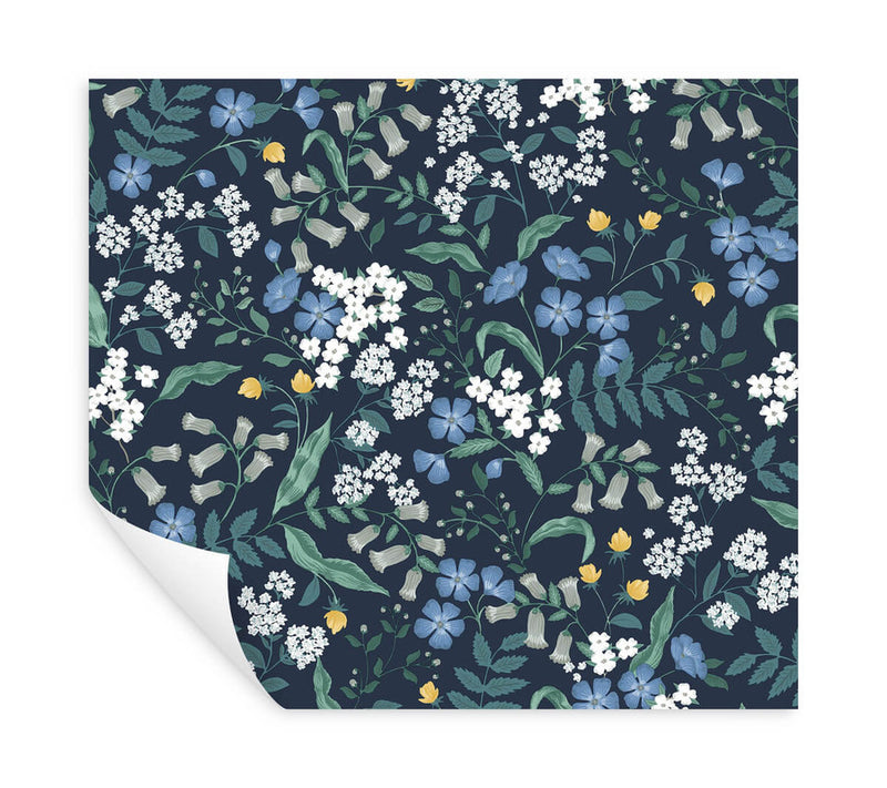 media image for Sweetbrier Peel & Stick Wallpaper in Navy 241