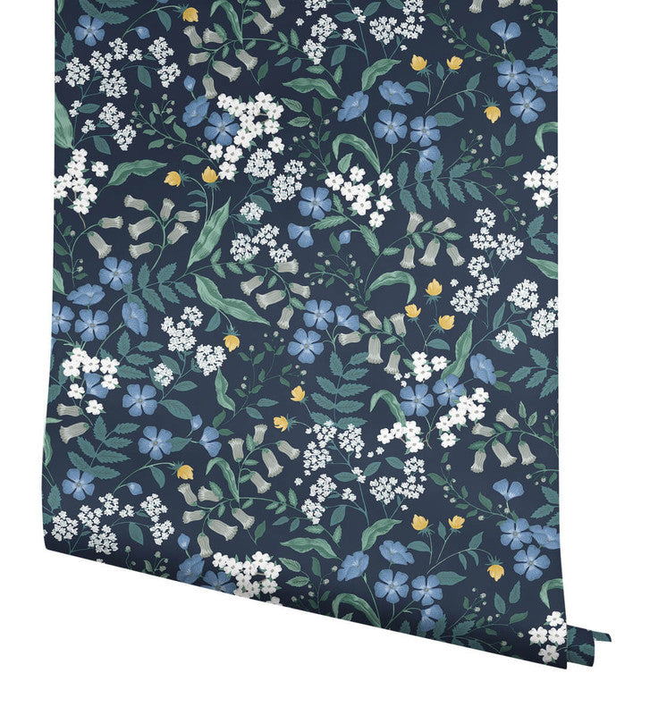 media image for Sweetbrier Peel & Stick Wallpaper in Navy 288