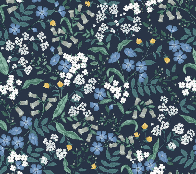media image for Sweetbrier Peel & Stick Wallpaper in Navy 276