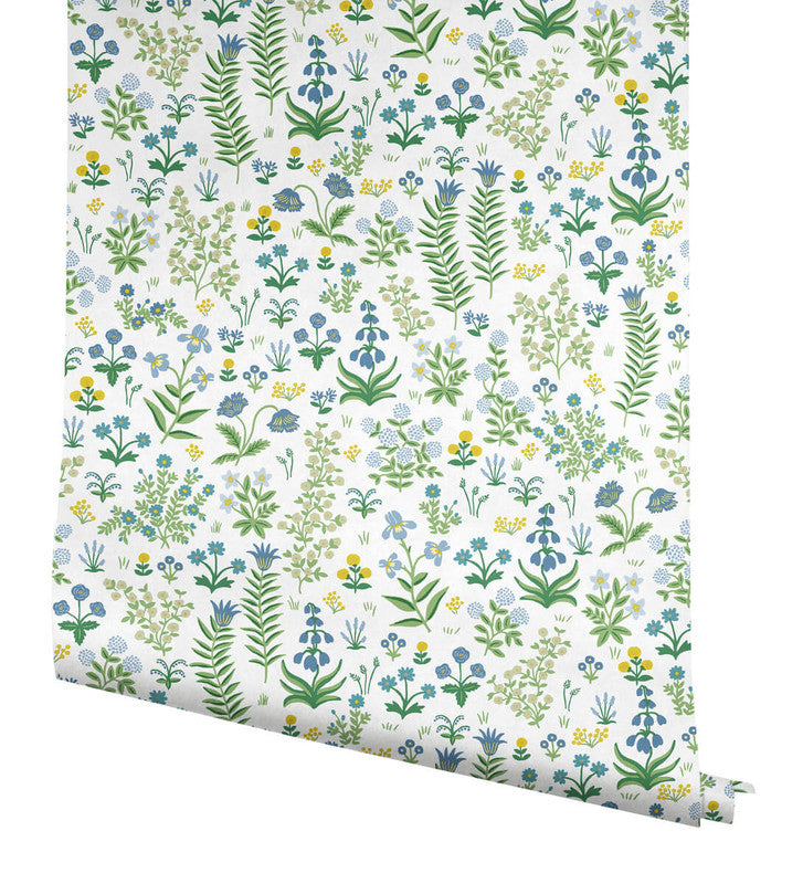 media image for Menagerie Garden Peel & Stick Wallpaper in Blue Multi 210
