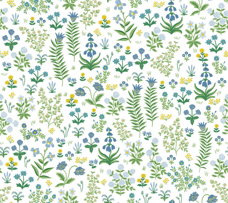 media image for Menagerie Garden Peel & Stick Wallpaper in Blue Multi 243