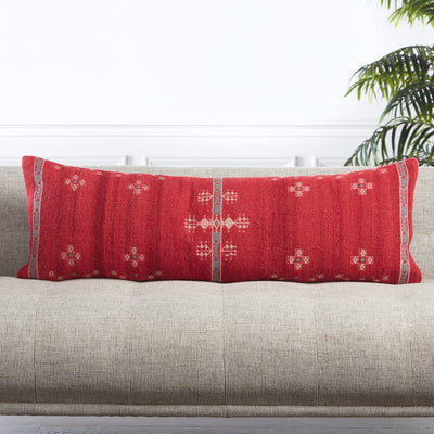 product image for Katara Tribal Pillow in Red & Gray by Jaipur Living 47