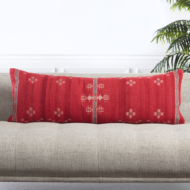 media image for Katara Tribal Pillow in Red & Gray by Jaipur Living 21