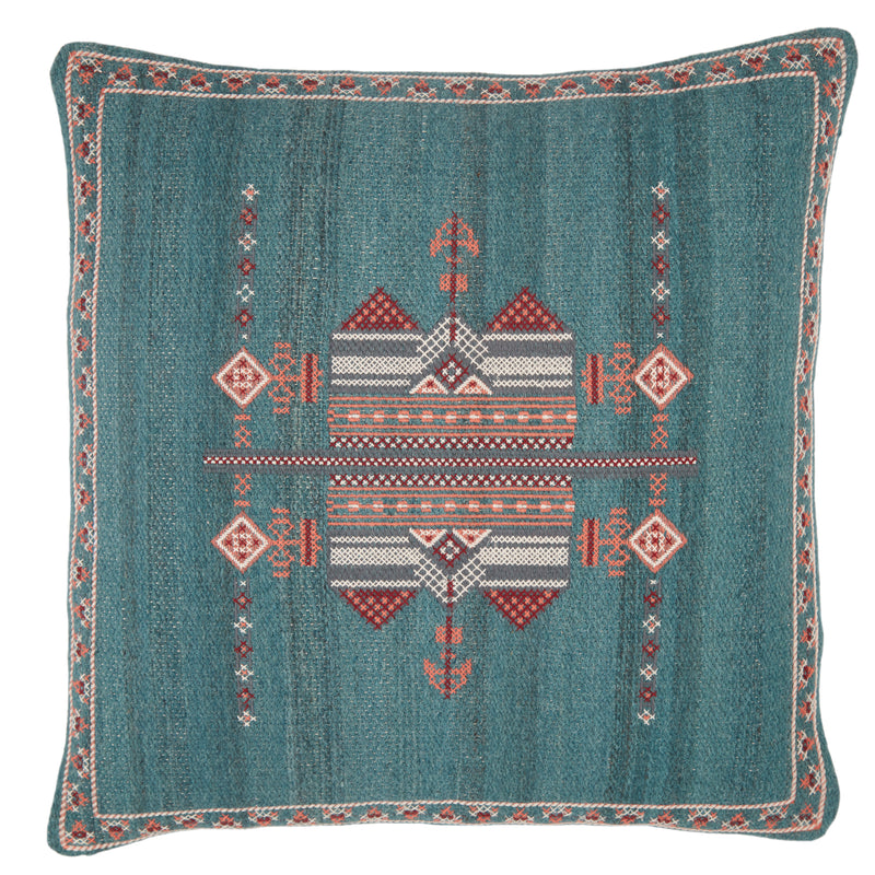 media image for Zaida Tribal Pillow in Teal & Terracotta by Jaipur Living 224