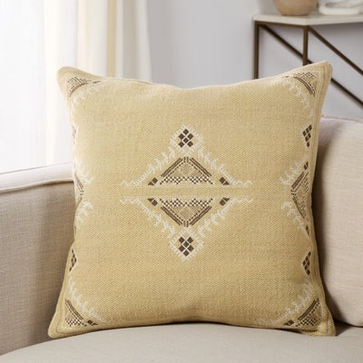 product image for anvi medallion khaki brown down pillow by jaipur living plw103986 1 37