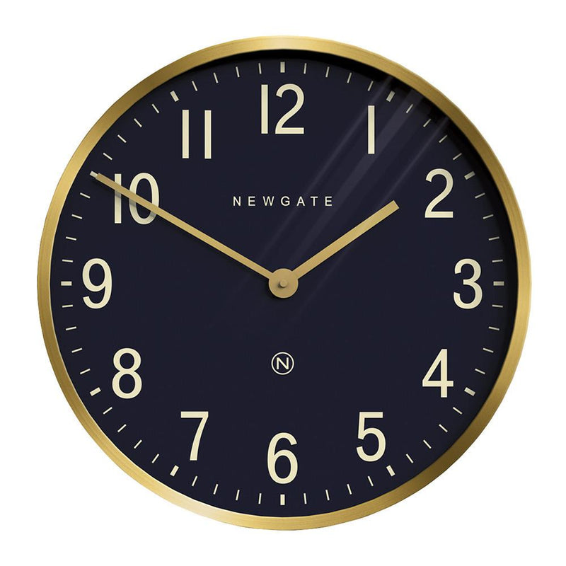 media image for Mr. Edwards Wall Clock in Radial Brass with Navy Face 279
