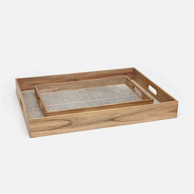 product image for Pace Hair-On-Hide and Teak Trays, Set of 2 30
