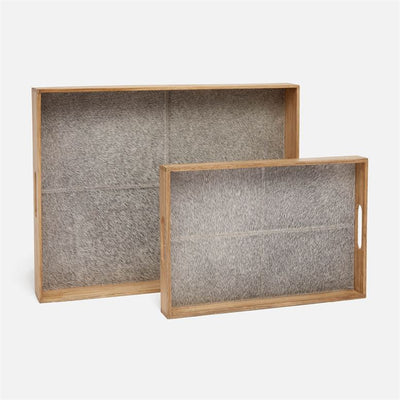product image for Pace Hair-On-Hide and Teak Trays, Set of 2 15