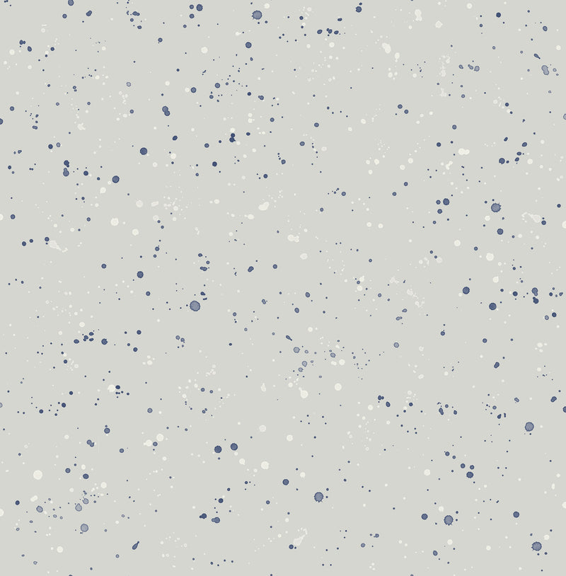 media image for Paint Splatter Wallpaper in Grey and Midnight Blue from the Day Dreamers Collection by Seabrook Wallcoverings 223