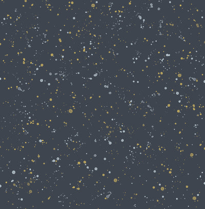 product image of Paint Splatter Wallpaper in Midnight Blue and Metallic Gold from the Day Dreamers Collection by Seabrook Wallcoverings 58