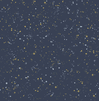 product image of Paint Splatter Wallpaper in Navy and Metallic Gold from the Day Dreamers Collection by Seabrook Wallcoverings 528