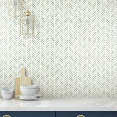 product image for Painted Herringbone Wallpaper in Fern from the Water's Edge Collection by York Wallcoverings 63