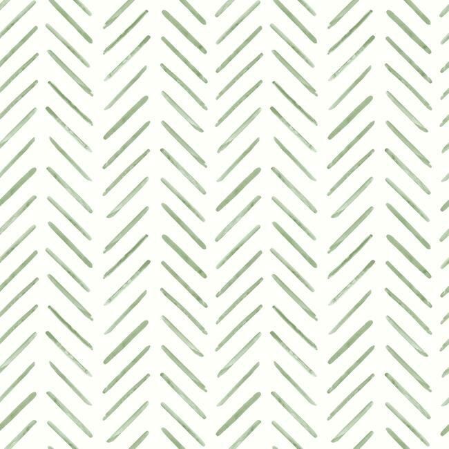 media image for Painted Herringbone Wallpaper in Fern from the Water& 299