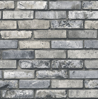 product image of sample painted grey brick wallpaper from the essentials collection by brewster home fashions 1 510