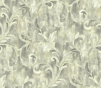 product image of Painterly Acanthus Wallpaper in Antique Luster from the Nouveau Collection by Wallquest 59