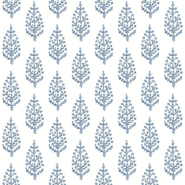 media image for sample paisley on calico wallpaper in blue from the simply farmhouse collection by york wallcoverings 1 255