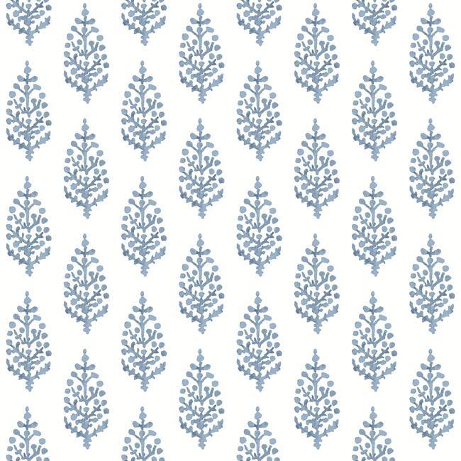 media image for sample paisley on calico wallpaper in blue from the simply farmhouse collection by york wallcoverings 1 295
