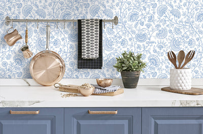 product image for Paisley Trail Peel-and-Stick Wallpaper in Blue Bell by NextWall 88
