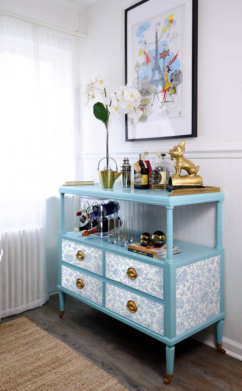 media image for Paisley Trail Peel-and-Stick Wallpaper in Blue Bell by NextWall 228