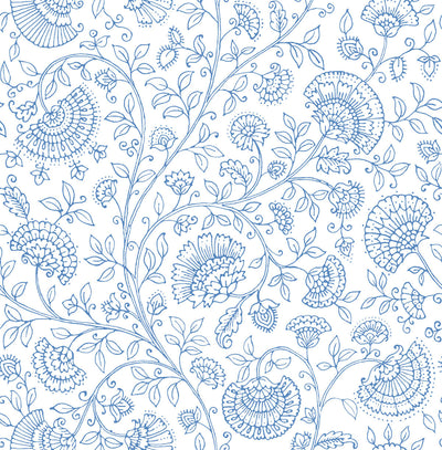 product image for Paisley Trail Peel-and-Stick Wallpaper in Blue Bell by NextWall 14