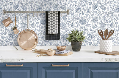 product image for Paisley Trail Peel-and-Stick Wallpaper in Midnight Blue by NextWall 85
