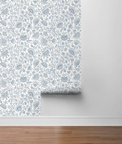 product image for Paisley Trail Peel-and-Stick Wallpaper in Midnight Blue by NextWall 68