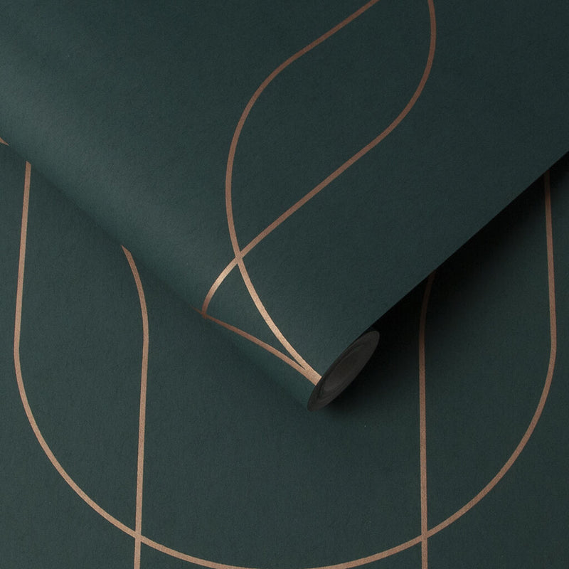 media image for Palais Wallpaper in Green and Copper from the Exclusives Collection by Graham & Brown 269