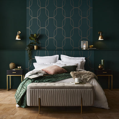 product image for Palais Wallpaper in Green and Copper from the Exclusives Collection by Graham & Brown 30