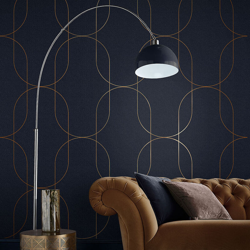 media image for Palais Wallpaper in Navy and Copper from the Exclusives Collection by Graham & Brown 282