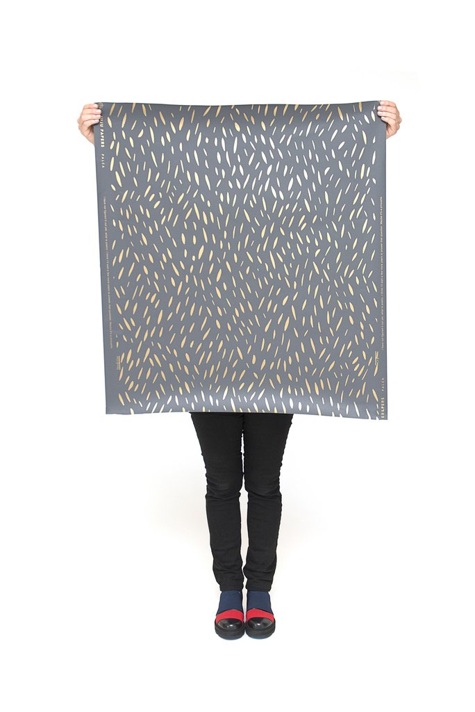 media image for Palea Wallpaper in Gold on Charcoal design by Thatcher Studio 272