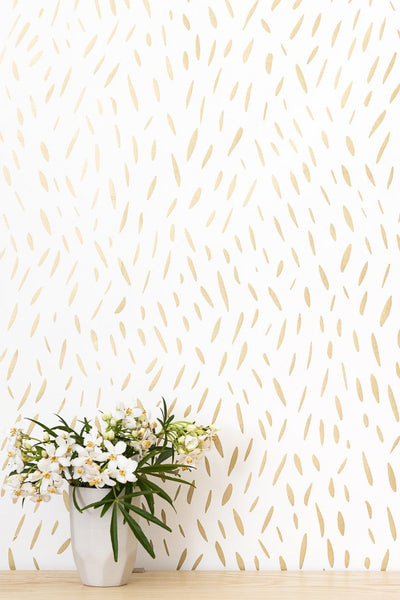 product image for Palea Wallpaper in Gold on Cream design by Thatcher Studio 74