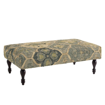 product image for pali evergreen turned tobacco leg rug ottoman by annie selke ash10400 otr 1 79