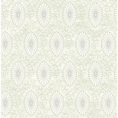 product image for Palladium Medallion Wallpaper in Aqua and Grey by Seabrook Wallcoverings 96