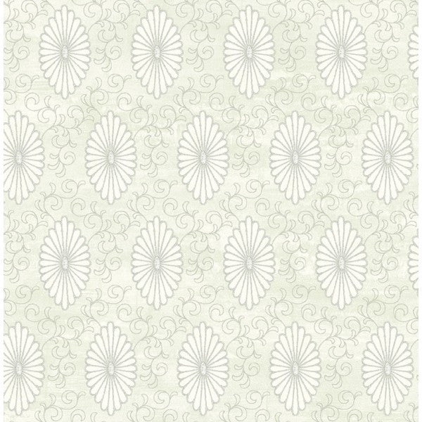 media image for Palladium Medallion Wallpaper in Aqua and Grey by Seabrook Wallcoverings 283