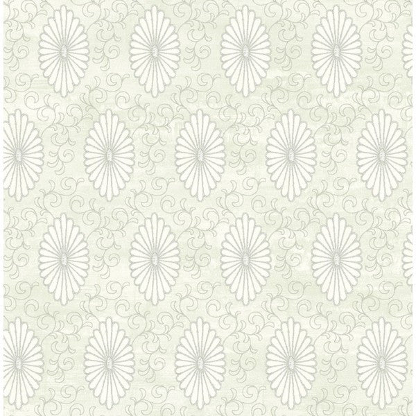 media image for Palladium Medallion Wallpaper in Aqua and Grey by Seabrook Wallcoverings 283
