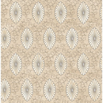 product image of sample palladium medallion wallpaper in grey by seabrook wallcoverings 1 593