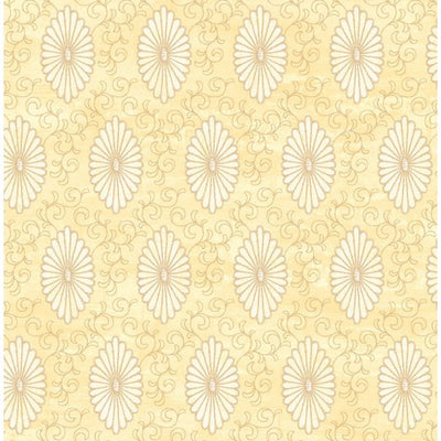 product image of sample palladium medallion wallpaper in ivory and pale gold by seabrook wallcoverings 1 552